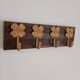 Vintage-style wall coat rack – 4 golden cast iron hooks – 40 cm