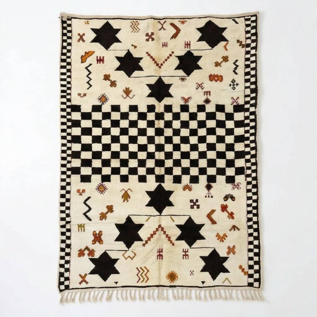 Beni Ouarain bohemian rug 200x300 cm