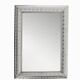 Rectangular wall mirror, silver metal frame