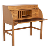 Andreas Hansen Roll Top Desk Secretary in Oak, 1970s Hadsten Traeindustri