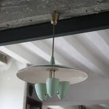 Vintage lacquered metal pendant from the 1950s, Herman Busquet for Hala.