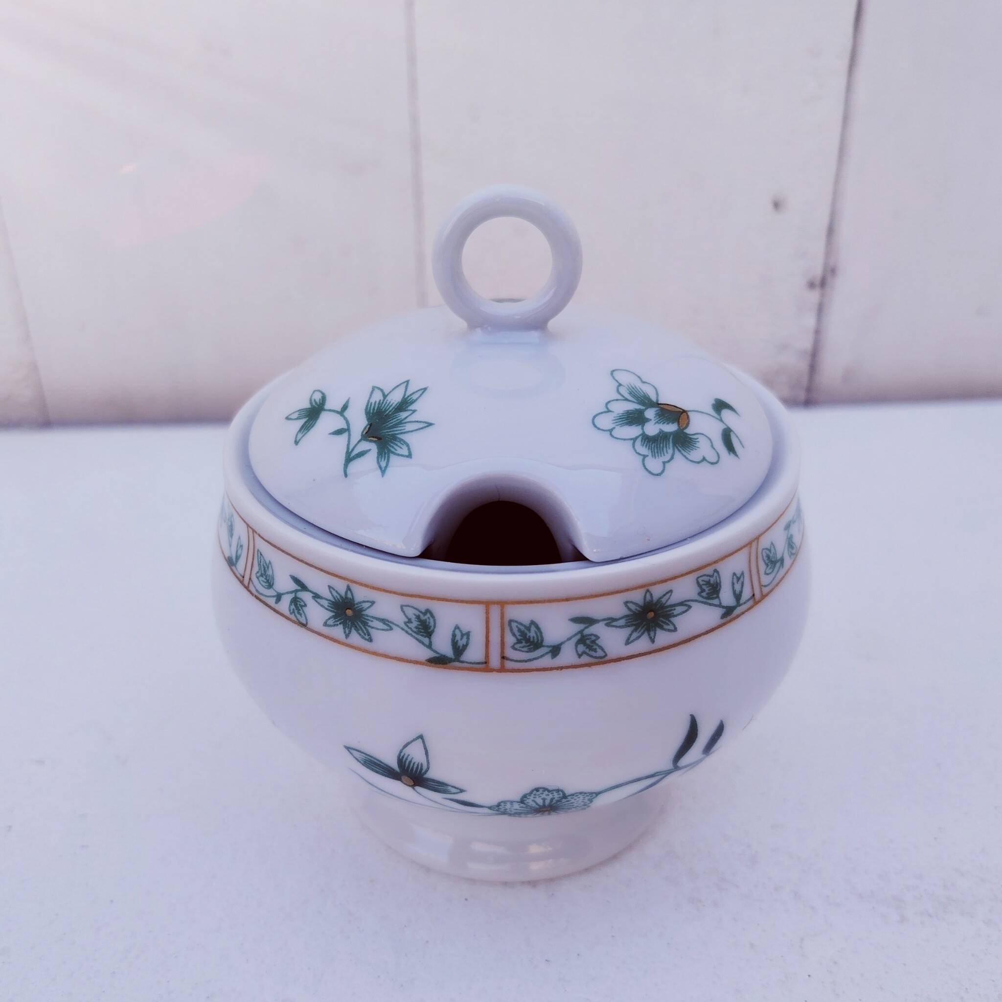 Porcelain mustard pot, Bernardaud, Limoges, Beijing
