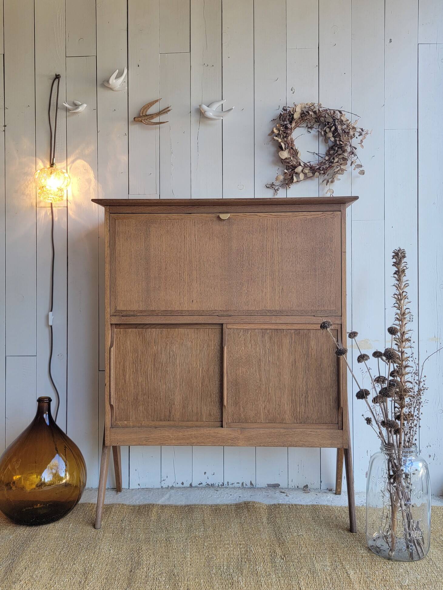 Vintage secretary with compass legs