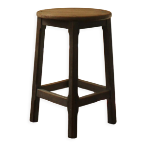 Tabouret rustique ancien en bois