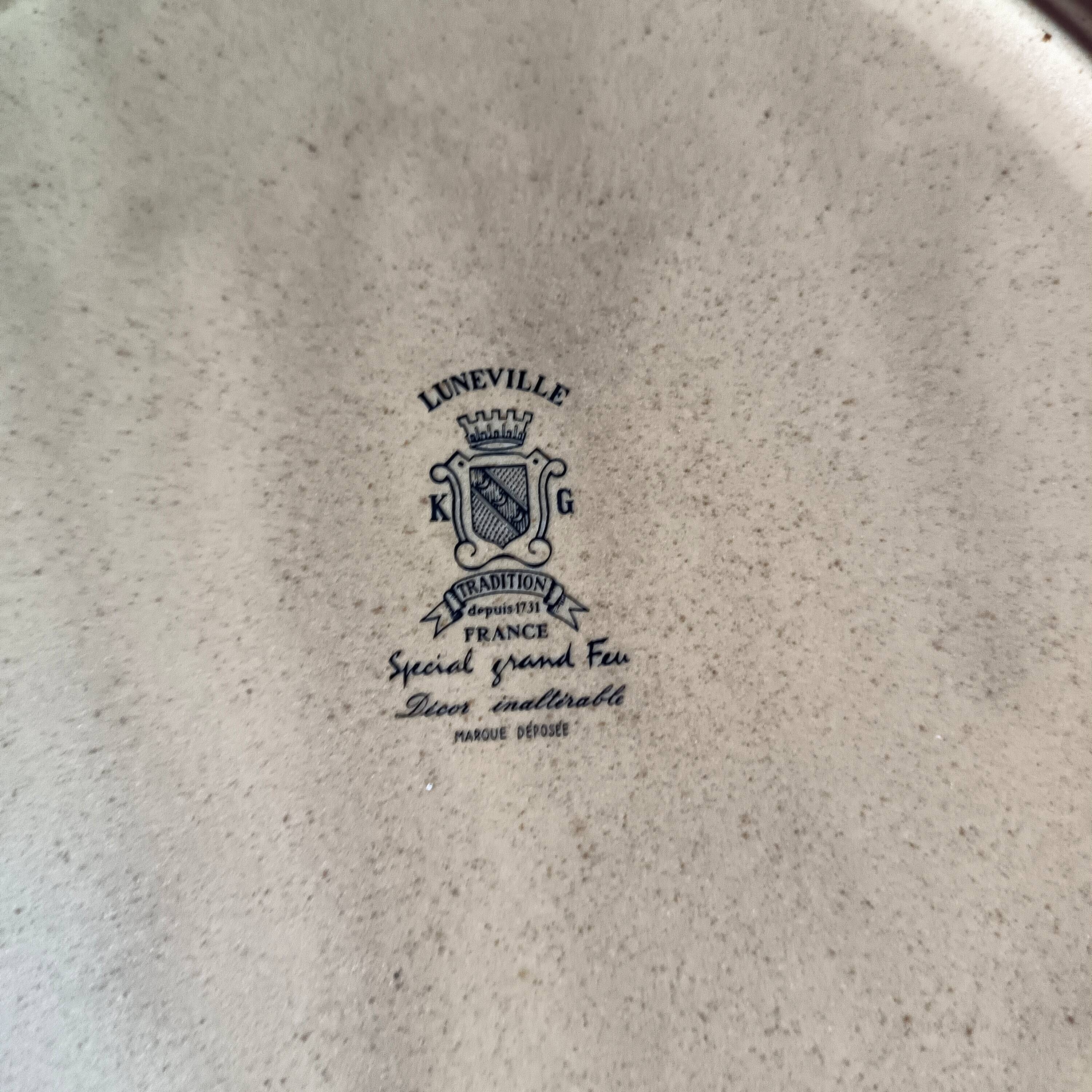 Vintage k&g luneville french ceramic dish and salad bowl