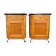Pair of bedsides, boarding school, wood, metal, formica, vintage, 50s