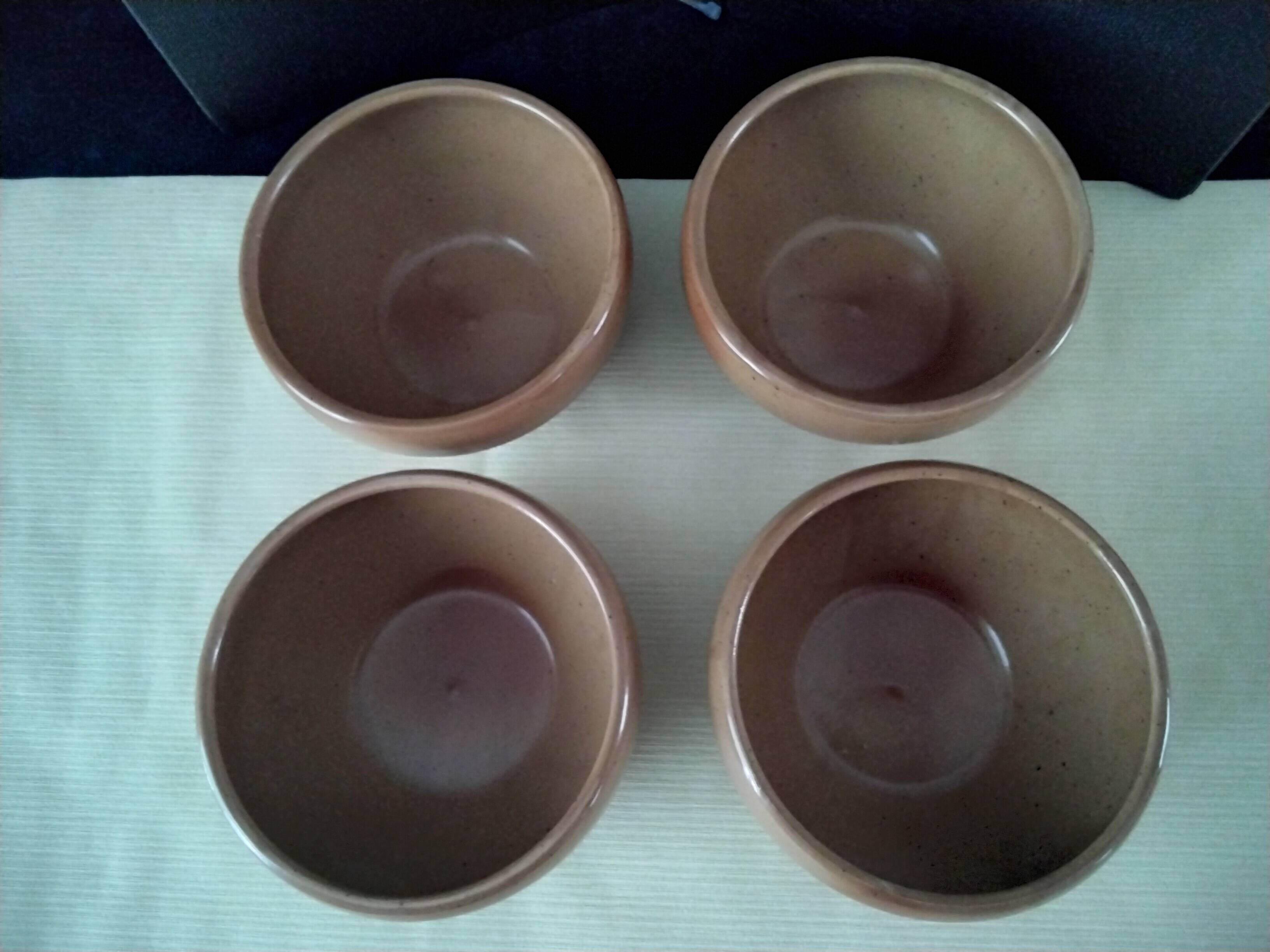 4 large glazed stoneware bowls Digoin