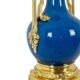 Lamp with handles in blue porcelain and gilded bronze. Circa 1880.