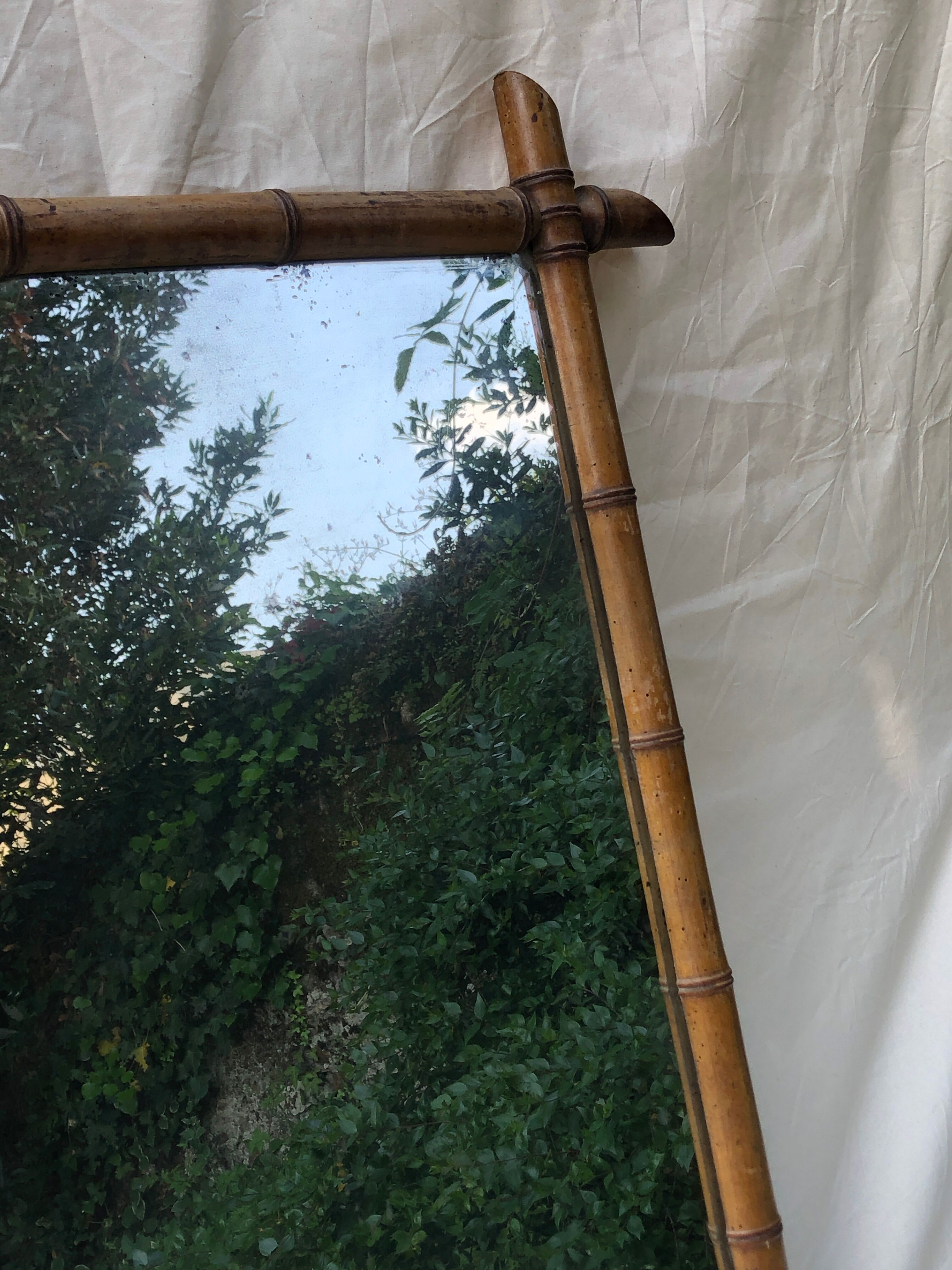 Rectangle bamboo mirror 70x50cm