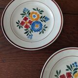 Flat plates set of five hbcm creil montereau decor cote d'argent
