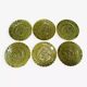 Lot de 6 assiettes en barbotine verte Sarreguemines