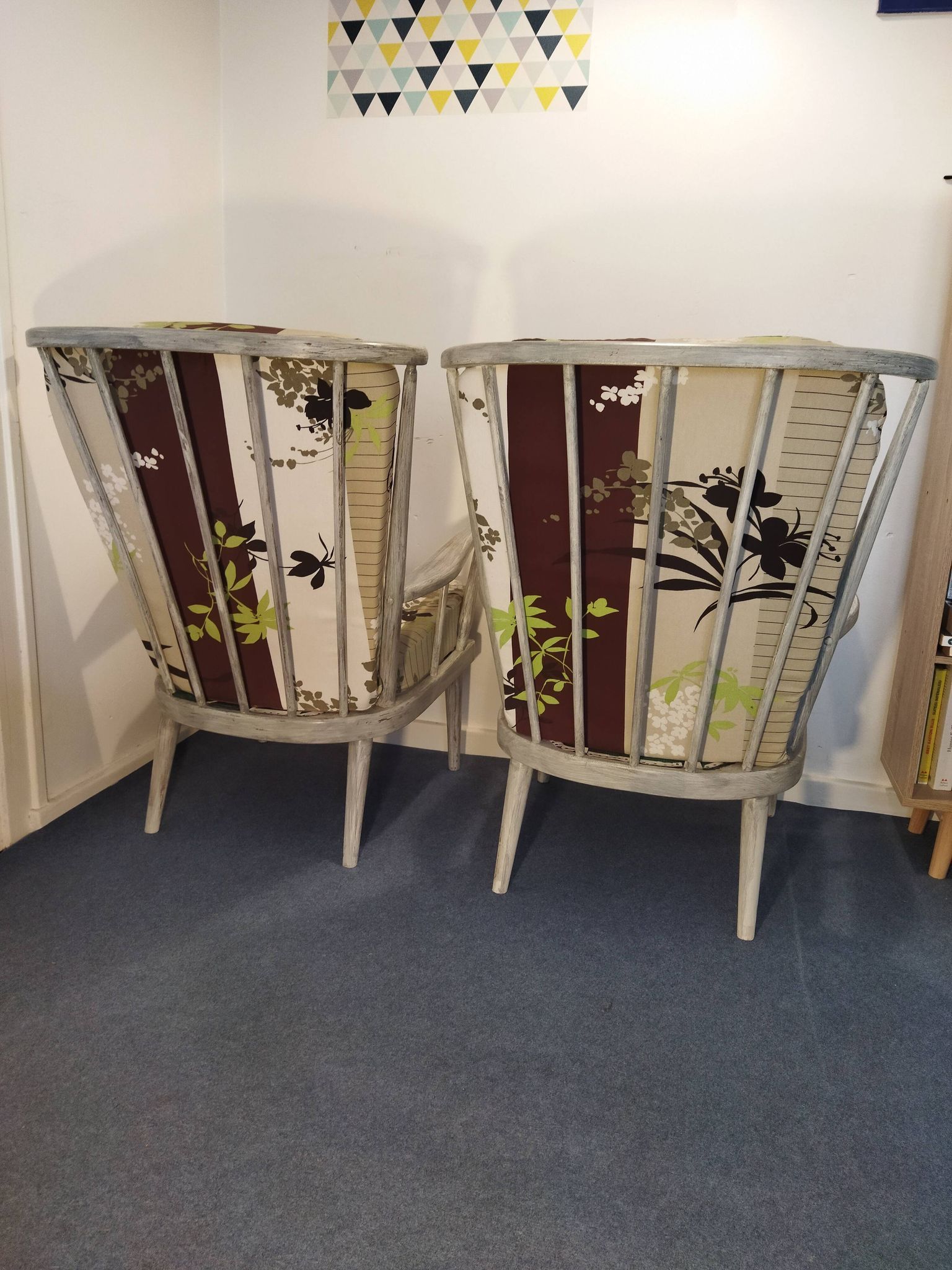 Pair of Baumann fan armchairs