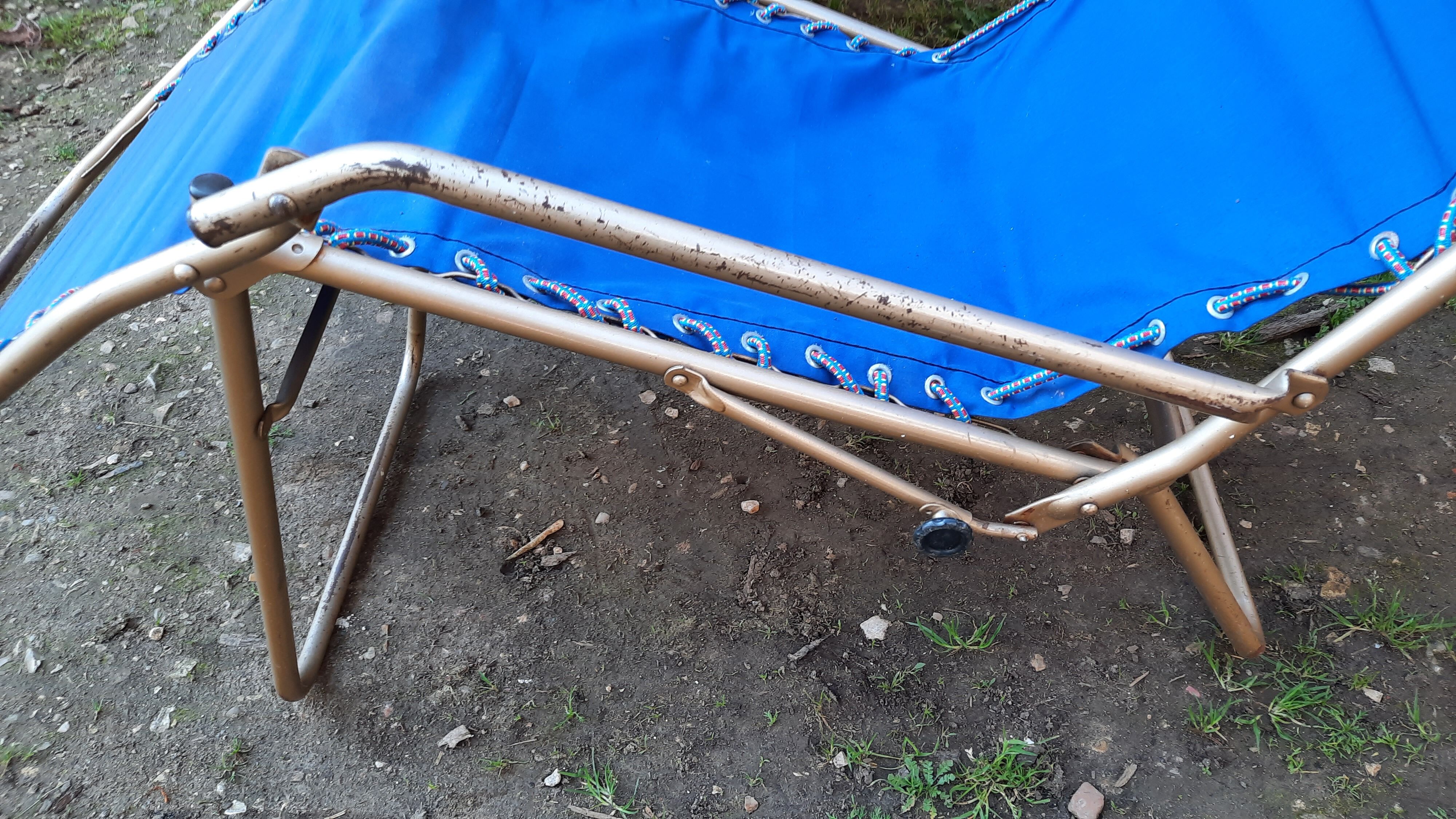 Pair of vintage folding deckchairs
