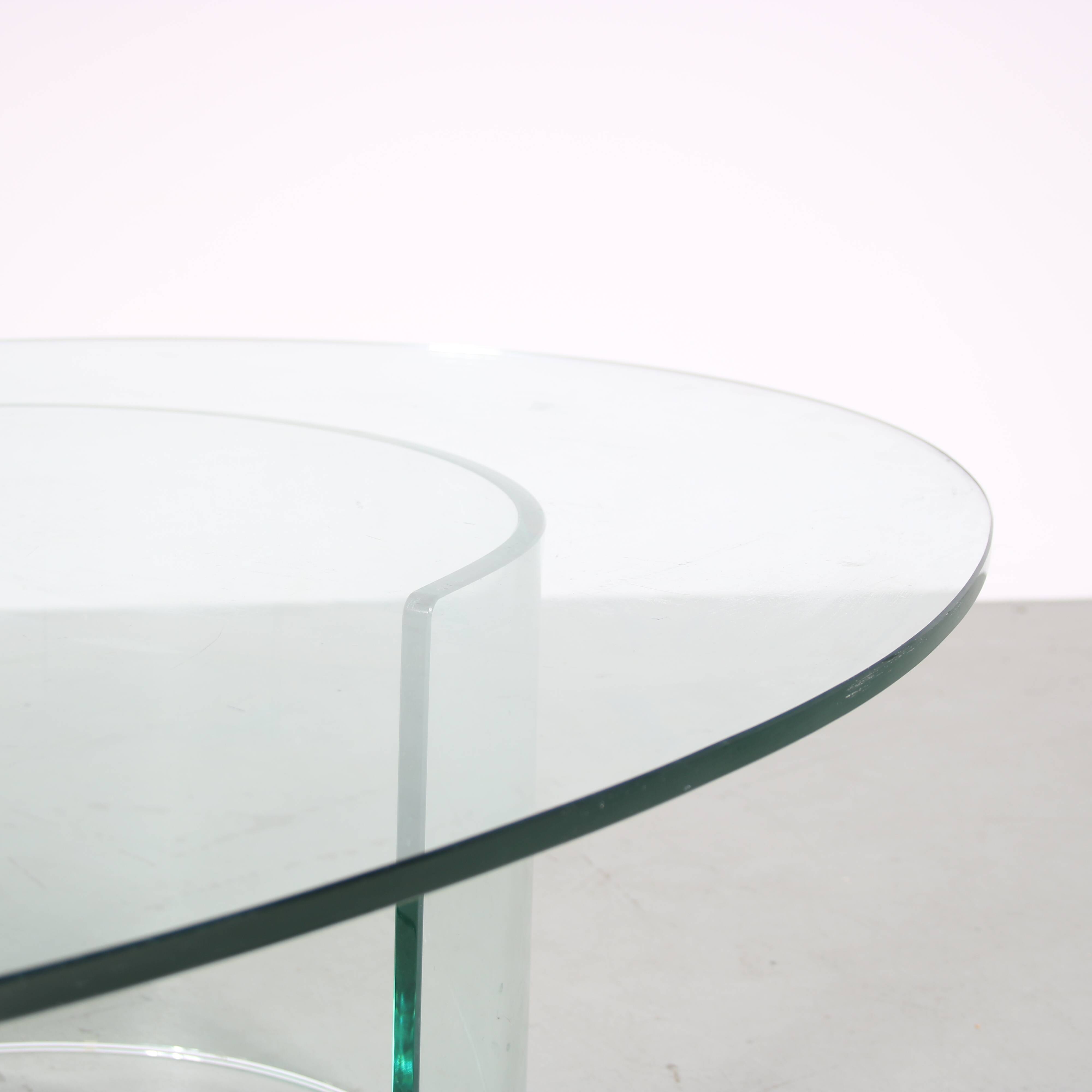 1980s Oval coffee table by Galotti & Radice from Italy