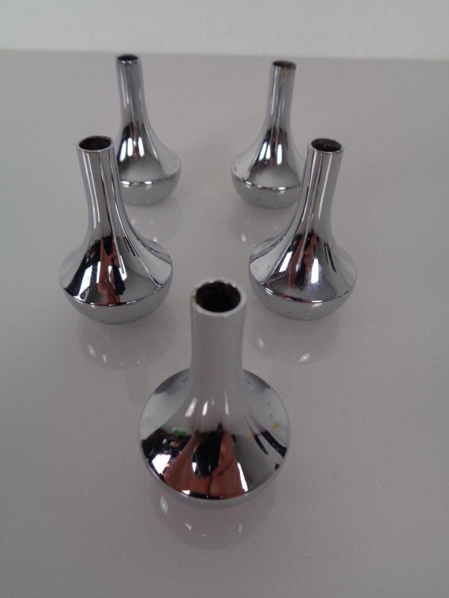 Chrome-Plated Candleholders by Quist, Germany, 1960s, Set of 5