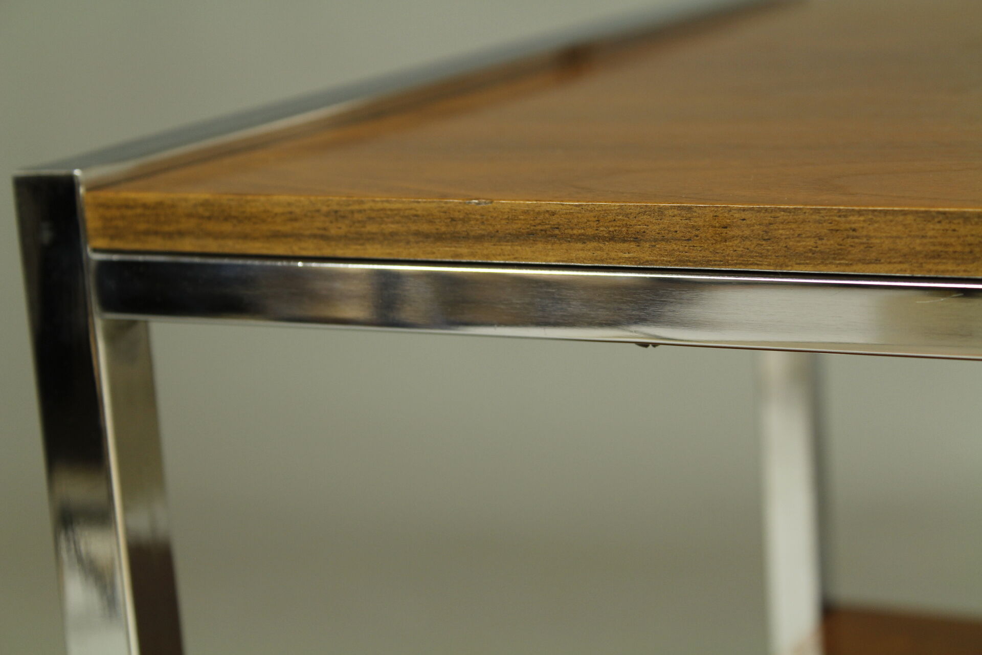 1970s Walnut and Chrome Trolley