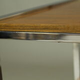 1970s Walnut and Chrome Trolley