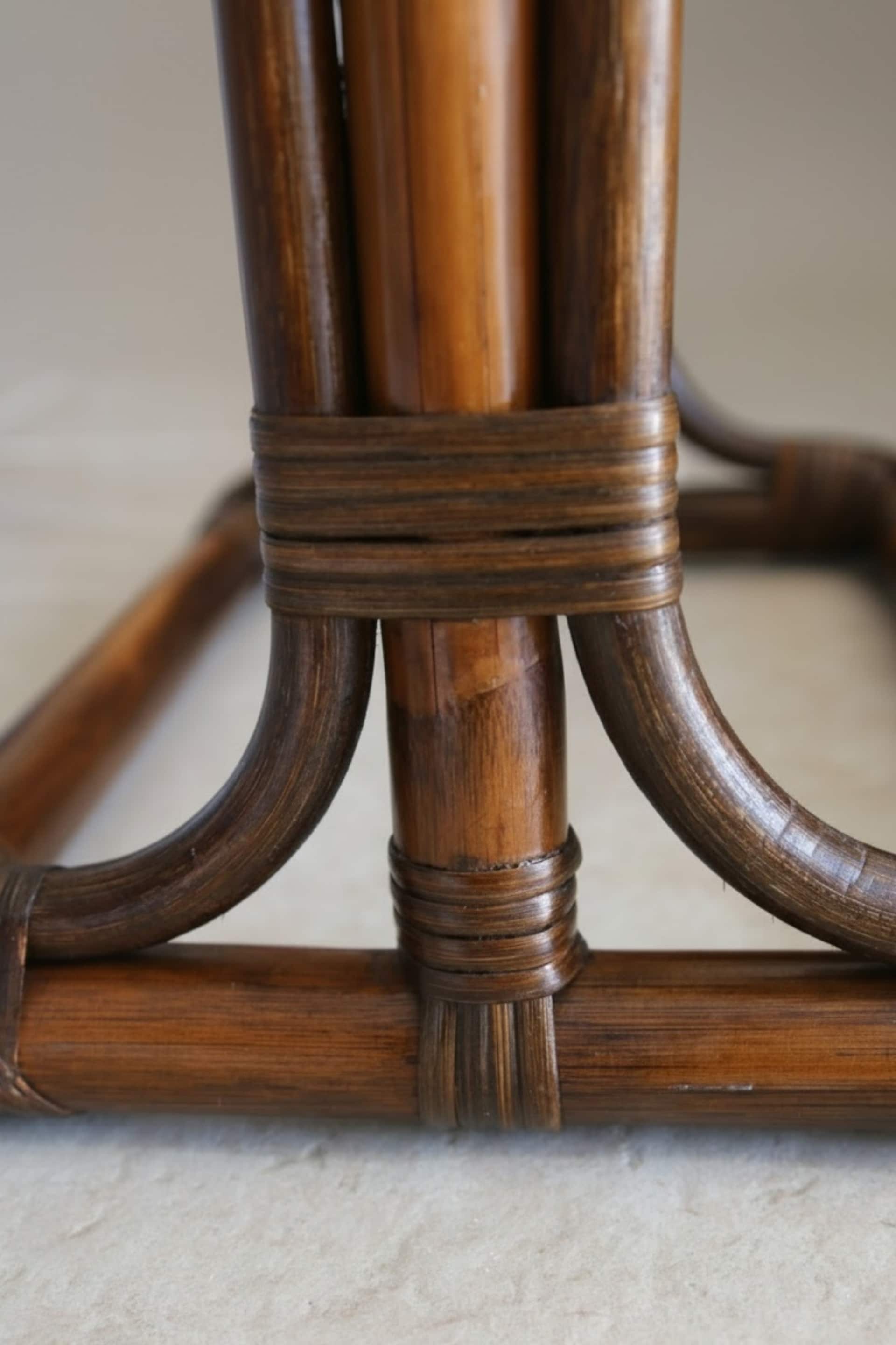 Vintage rattan full-length mirror, 1960s-70s.