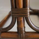 Vintage rattan full-length mirror, 1960s-70s.