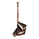 Spiral library staircase in mahogany