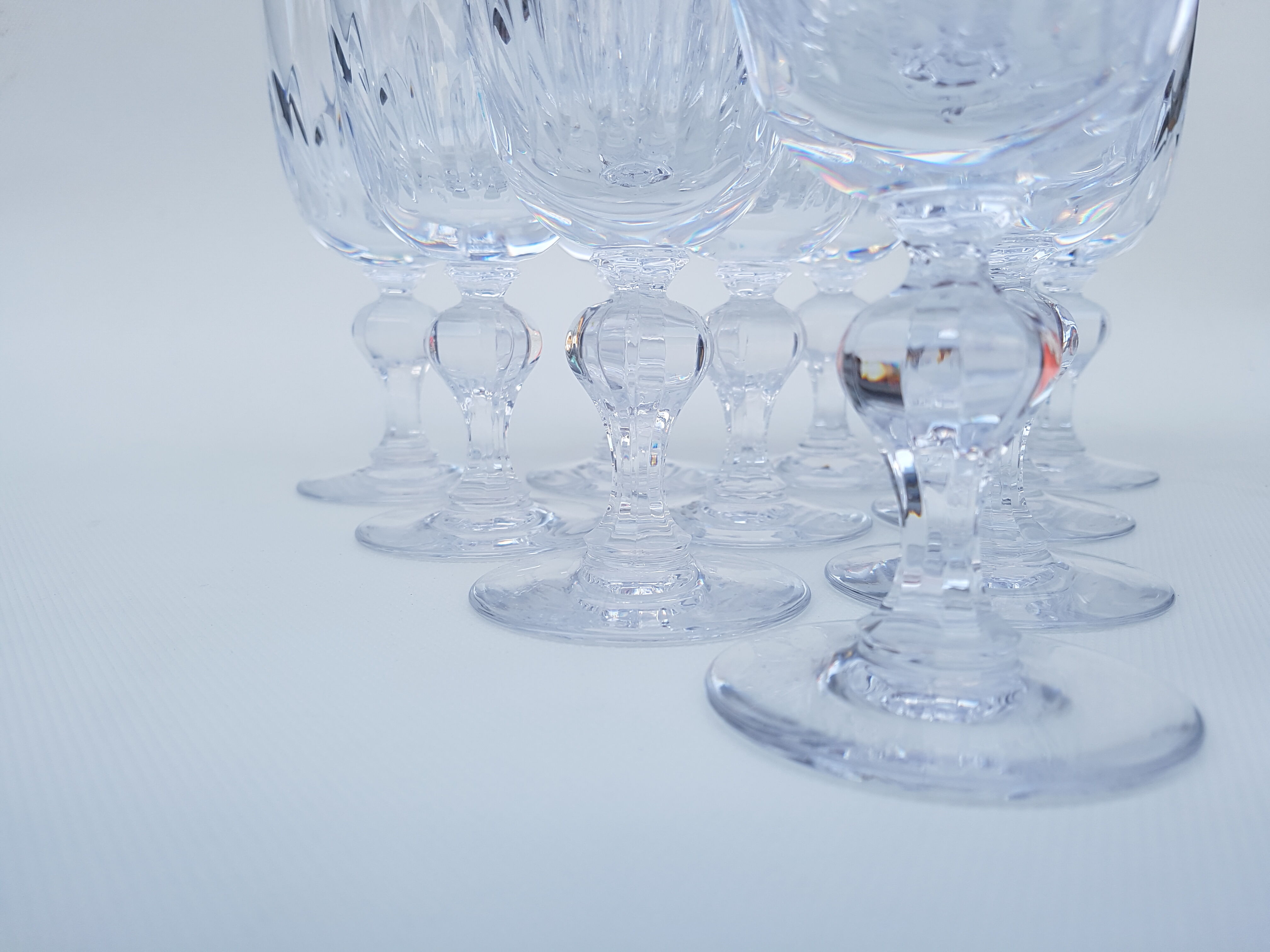 10 glasses a wine in french crystal around 1970
