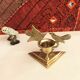 Bougeoir laiton doré décor oiseaux