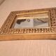 François Lembo mirror in golden ceramic