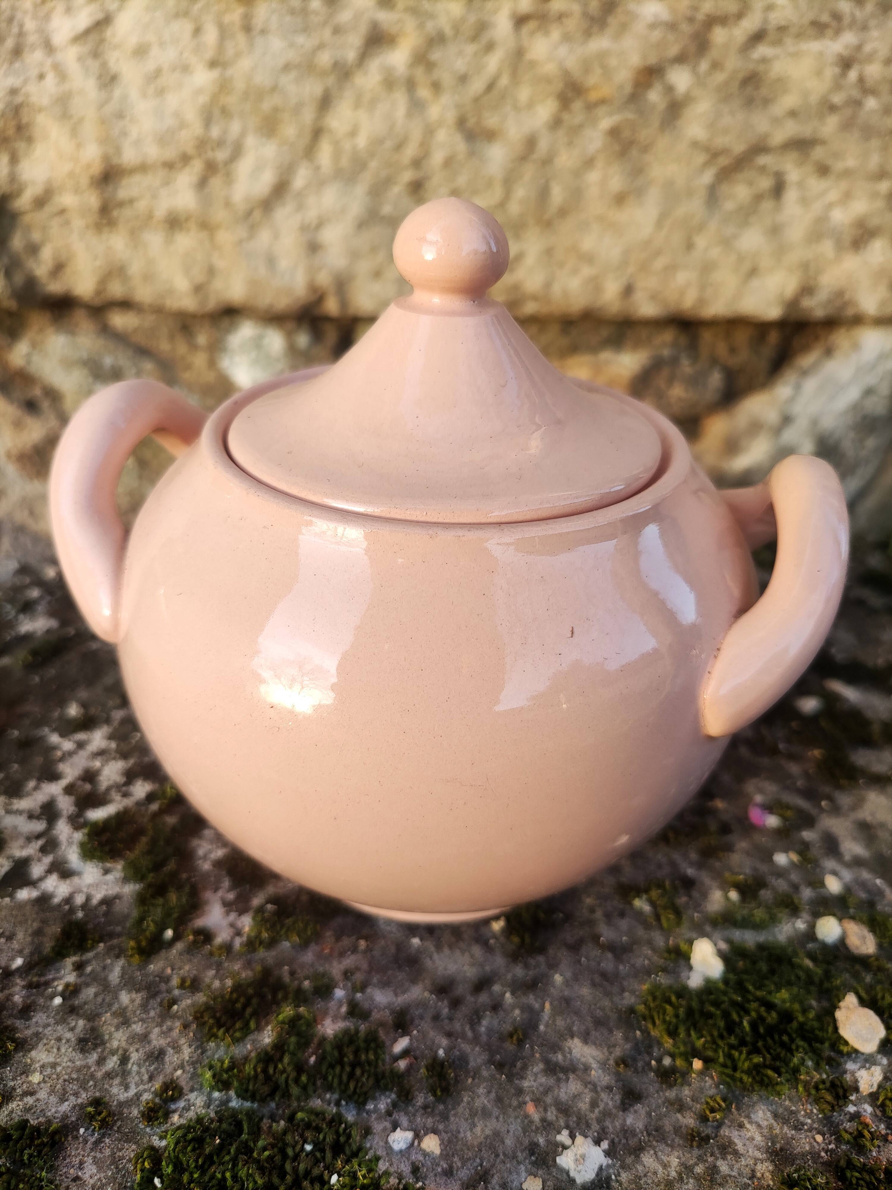 Sweeten and creamer Digoin Sarreguemines powder pink