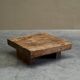 Table basse carrée style Wabi Sabi en chêne massif années 1960