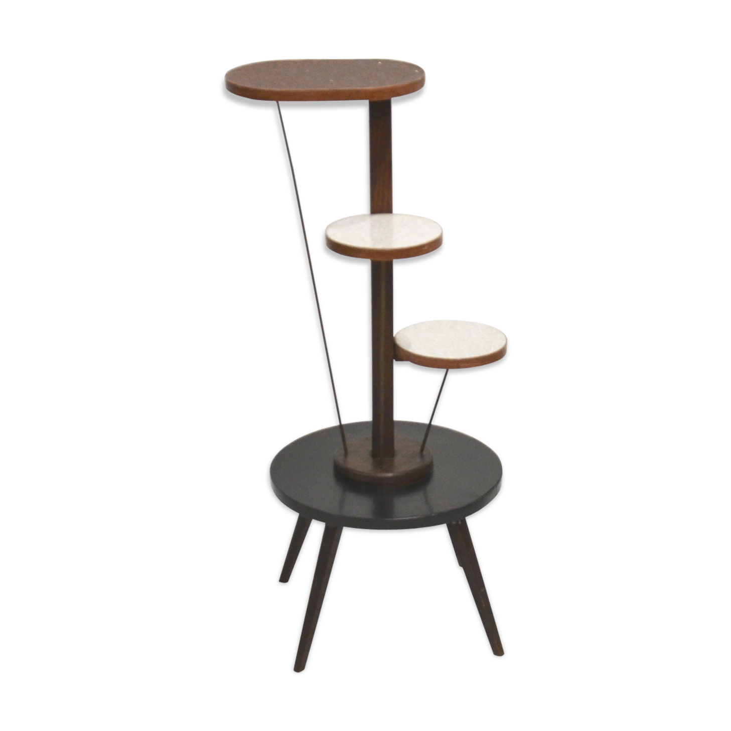 Side table wearing plants glitter