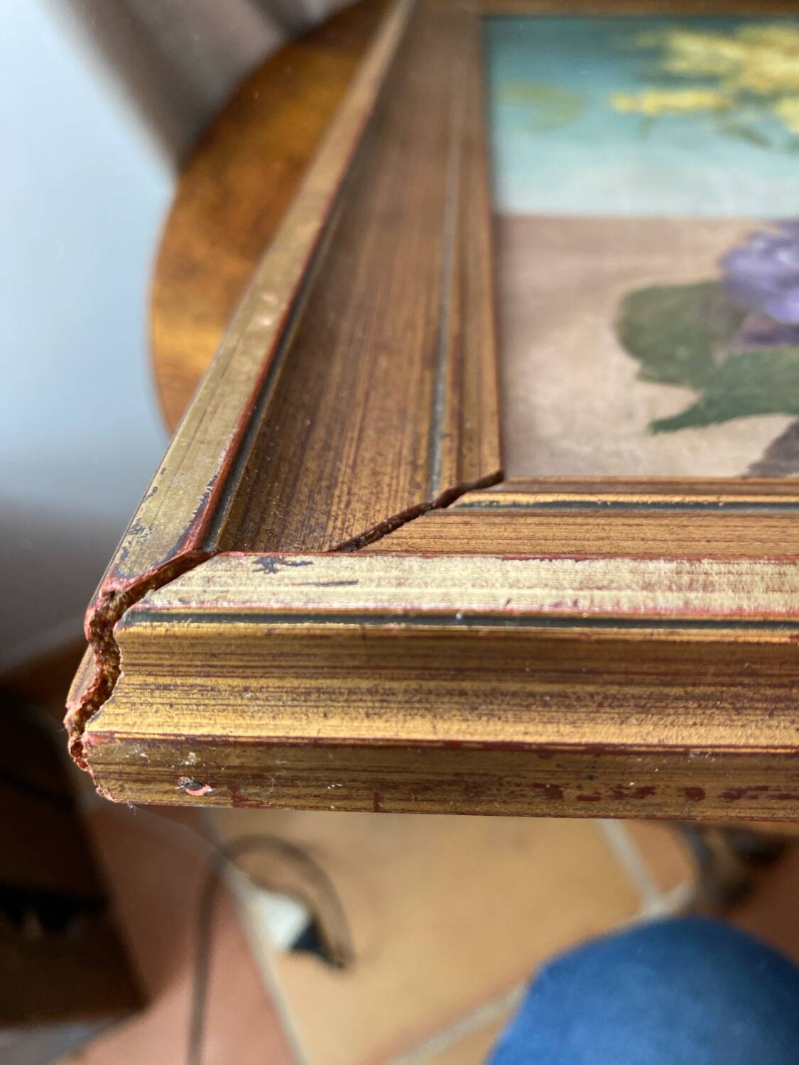 Painting on wood, mimosas, Belli