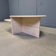 Pair of vintage travertine coffee tables or side tables, 1970s