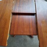 Vintage baumann round scandinavian table extendable a system