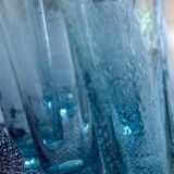 Six Biot glass orange glasses