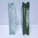 Two designer glass paving pockets