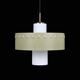 Mid-century pendant lamp / opal glass / brass / light green / Danish modern design / 1960s / 1970s
