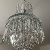 Lustre corbeille en cristal de bohème