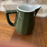 Bottle green earthenware bistro style milk jug or creamer
