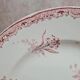 Round vintage plate Sarreguemines Fontanges red – Old ironstone