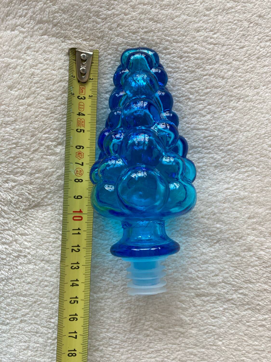 Blue glass bottle from Empoli, Italy