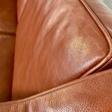 Vintage Danish mid-century Mogens Hansen 2 person cognac leather sofa