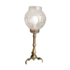 Bedside lamp living room globe glass sandblasted base brass old vintage dp 0322015