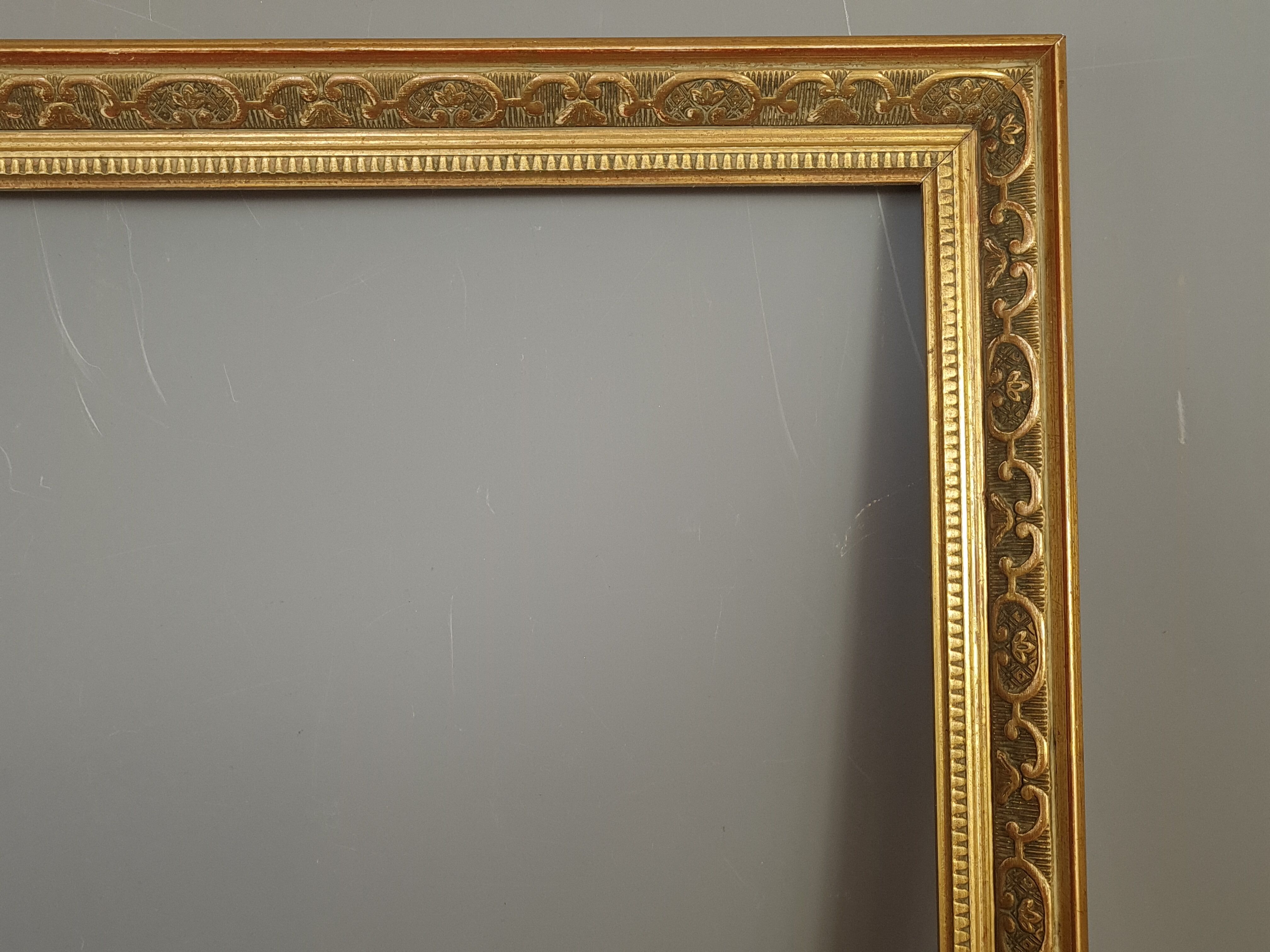 Frame decoration with berain gilded stucco wood 65x53.5 cm, foliage 58.9x47 cm SB