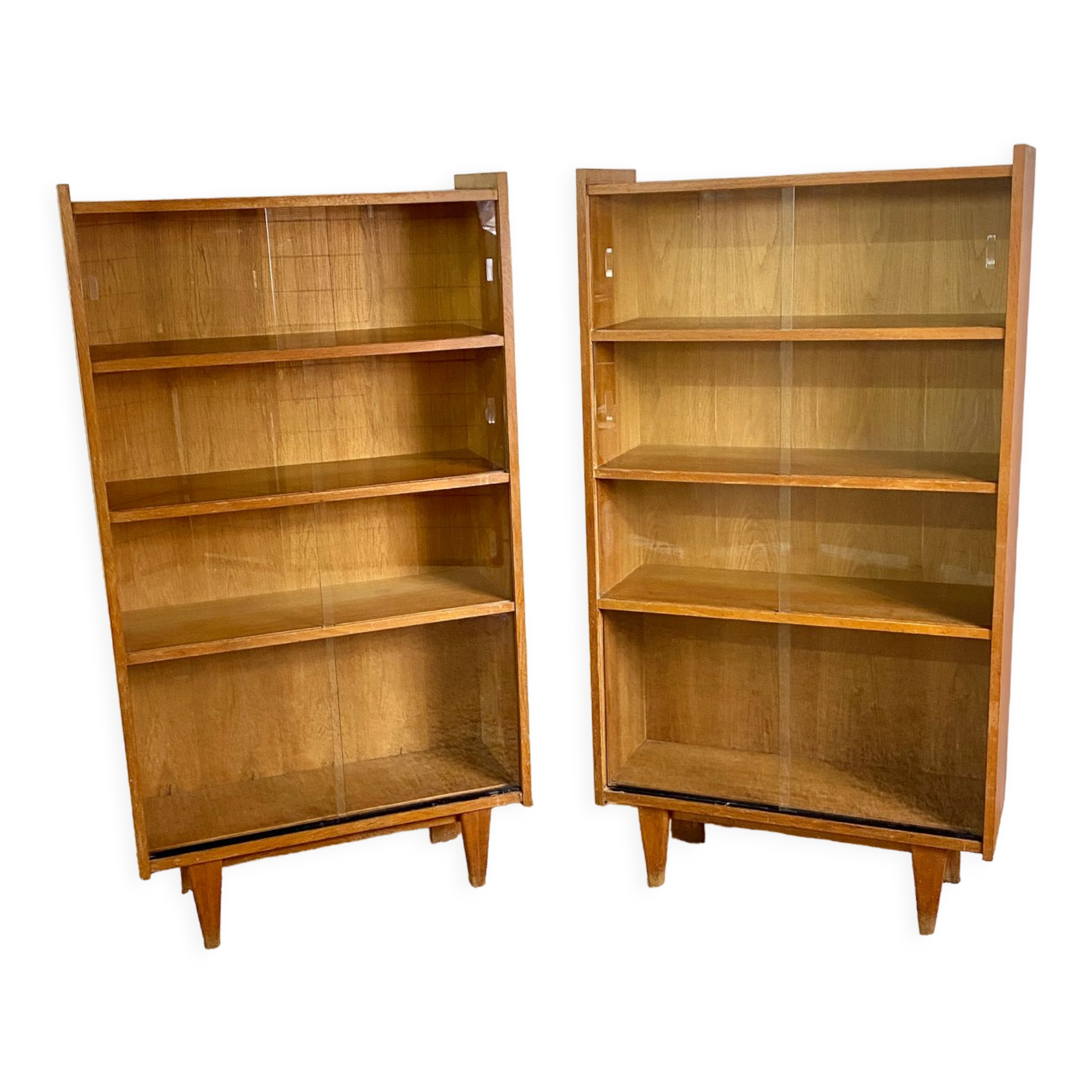 Pair of vintage showcases