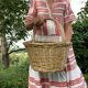 Light woven wicker round basket