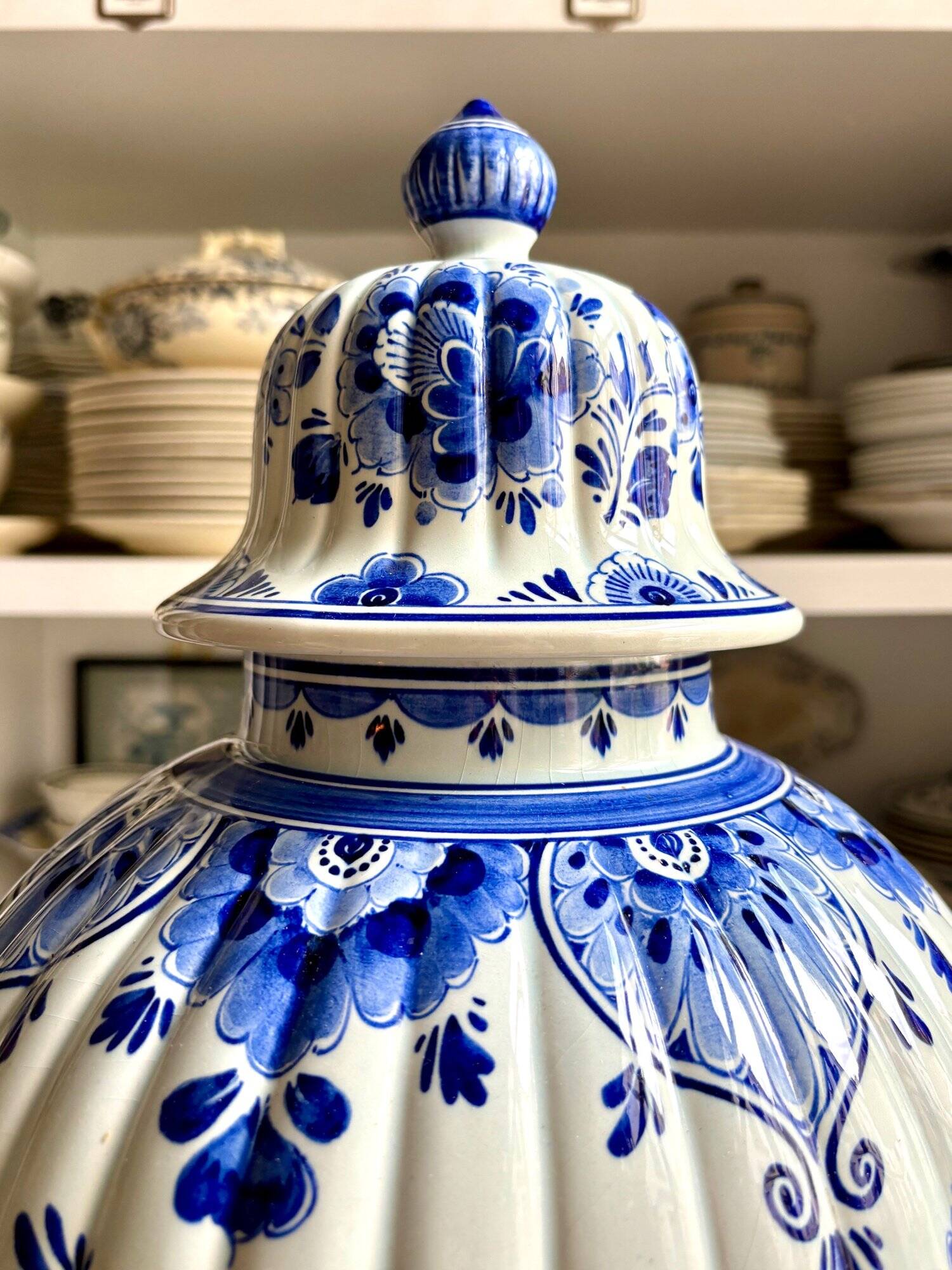 Royal Delft ginger jar in blue Dutch earthenware