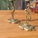 Bougeoirs en bronze, héron , Art déco orientaliste