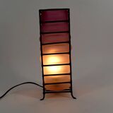 Lampe de Table Moderniste en Pâte de Verre et Fer Forgé, Circa 1950-1960