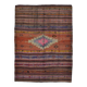 Tapis Kilim Anatolien Vintage – Rayures Ethniques, Tissé Main , 176x242 Cm