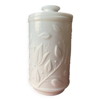 White opaline pot
